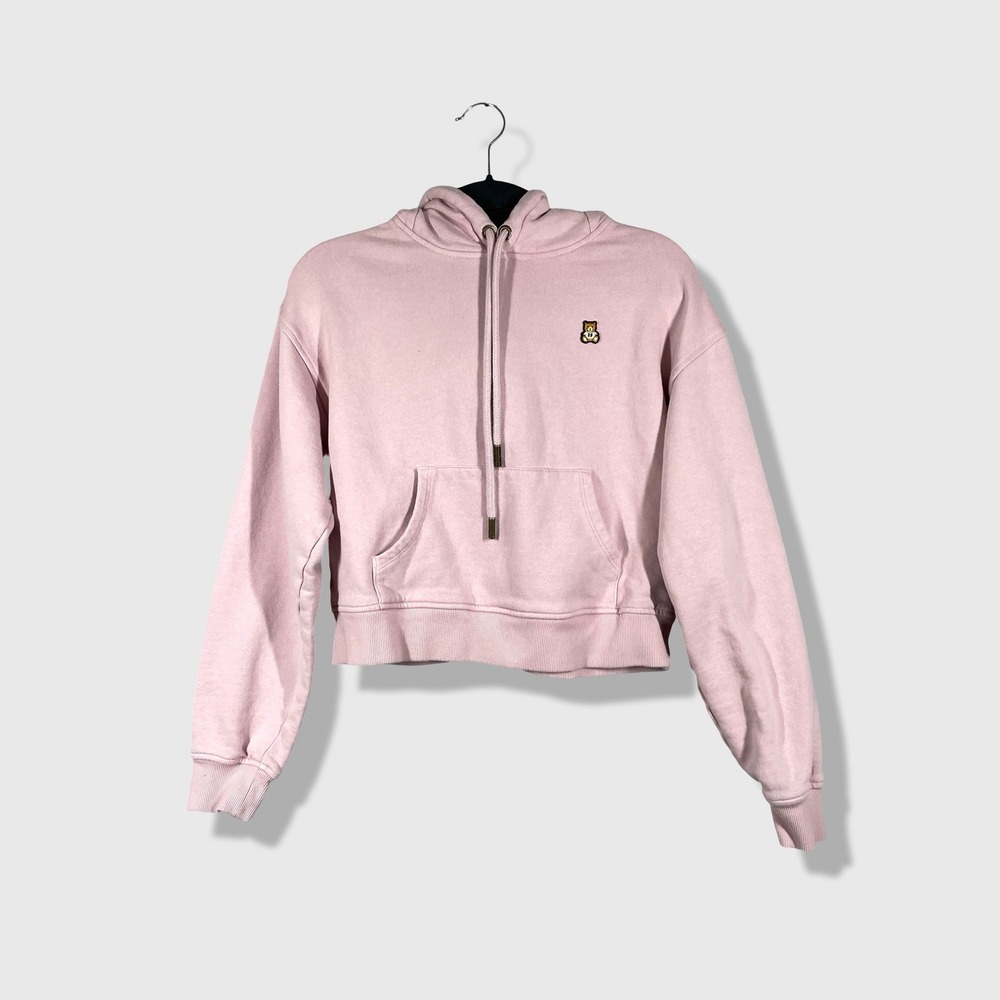 Teddy Fresh Hoodie Women XS Pink Bear Ear Crop Streetwear‎ Casual Cute